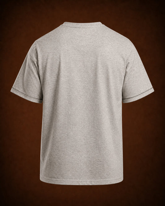 The Chest Stamp Tee — Grey Melange
