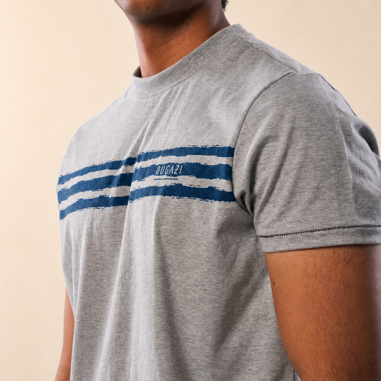 The Chest Stamp Tee — Grey Melange