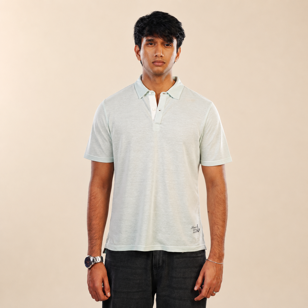 The Linen Club Polo — Sea Green