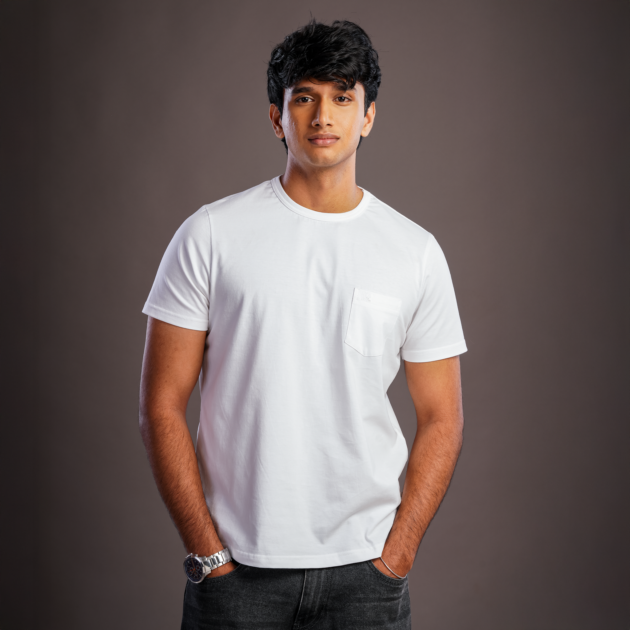 DZ Cotton Crew Neck Short Sleeve Pocket T-Shirt