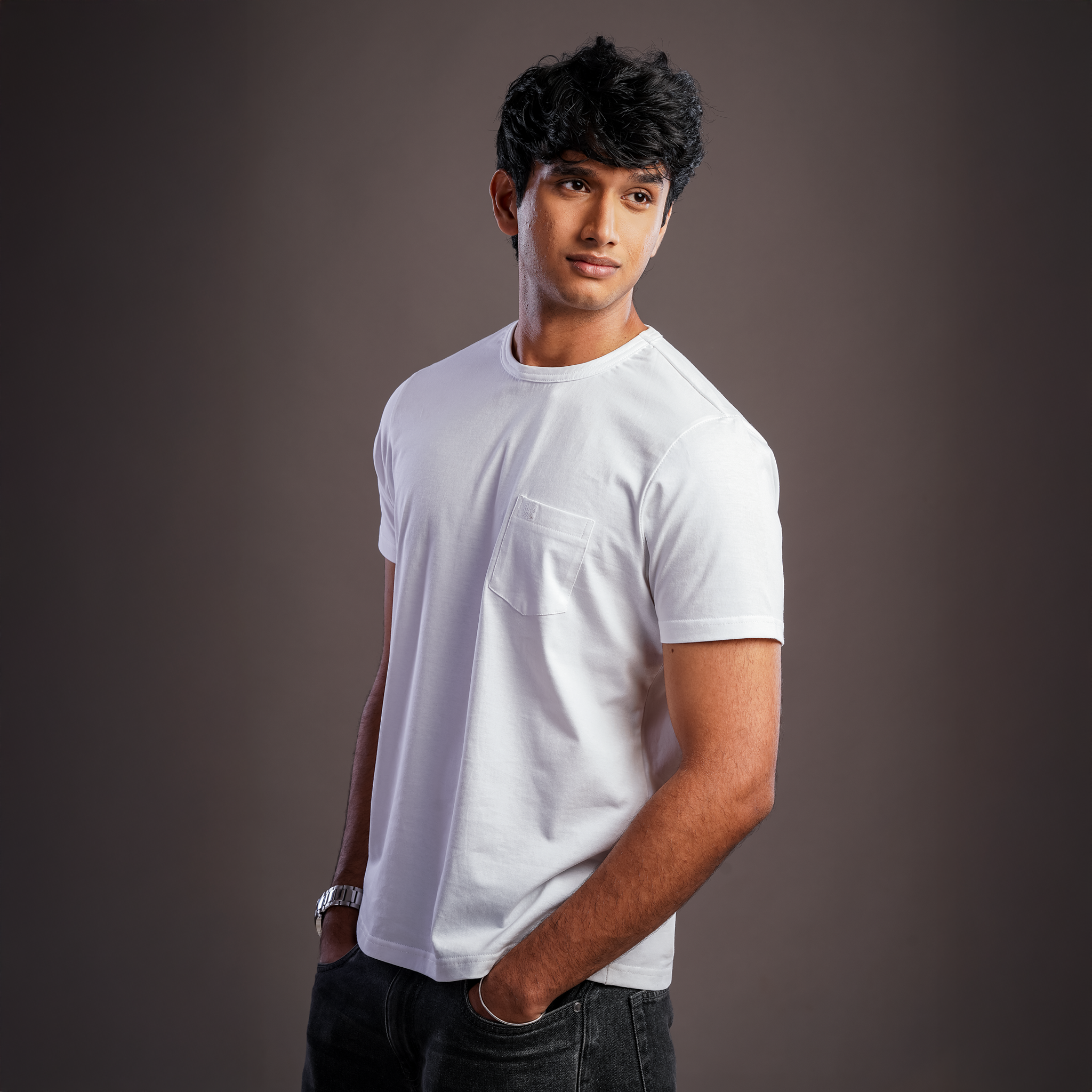 DZ Cotton Crew Neck Short Sleeve Pocket T-Shirt