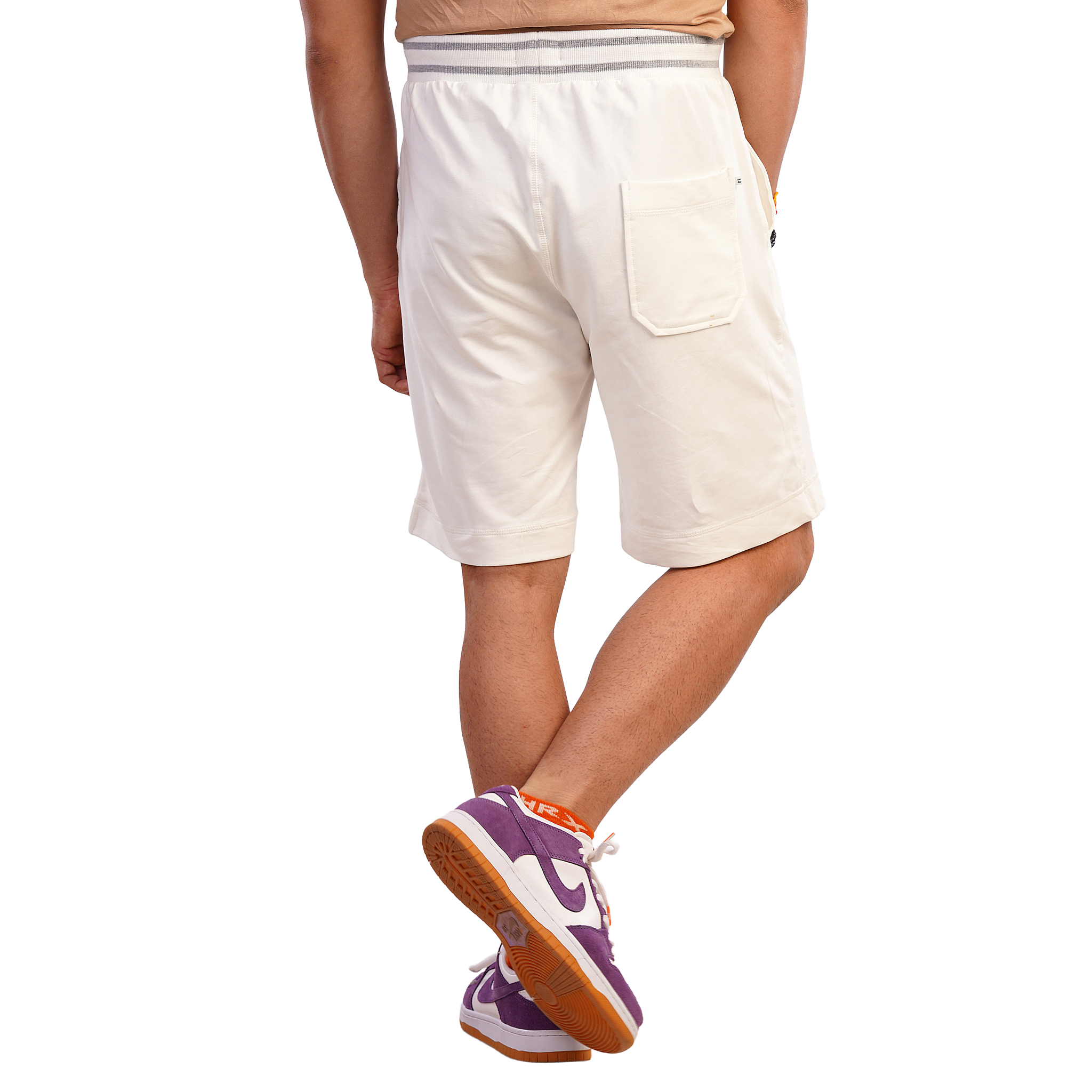 DZ French terry Shorts With Pure Leather Accessories