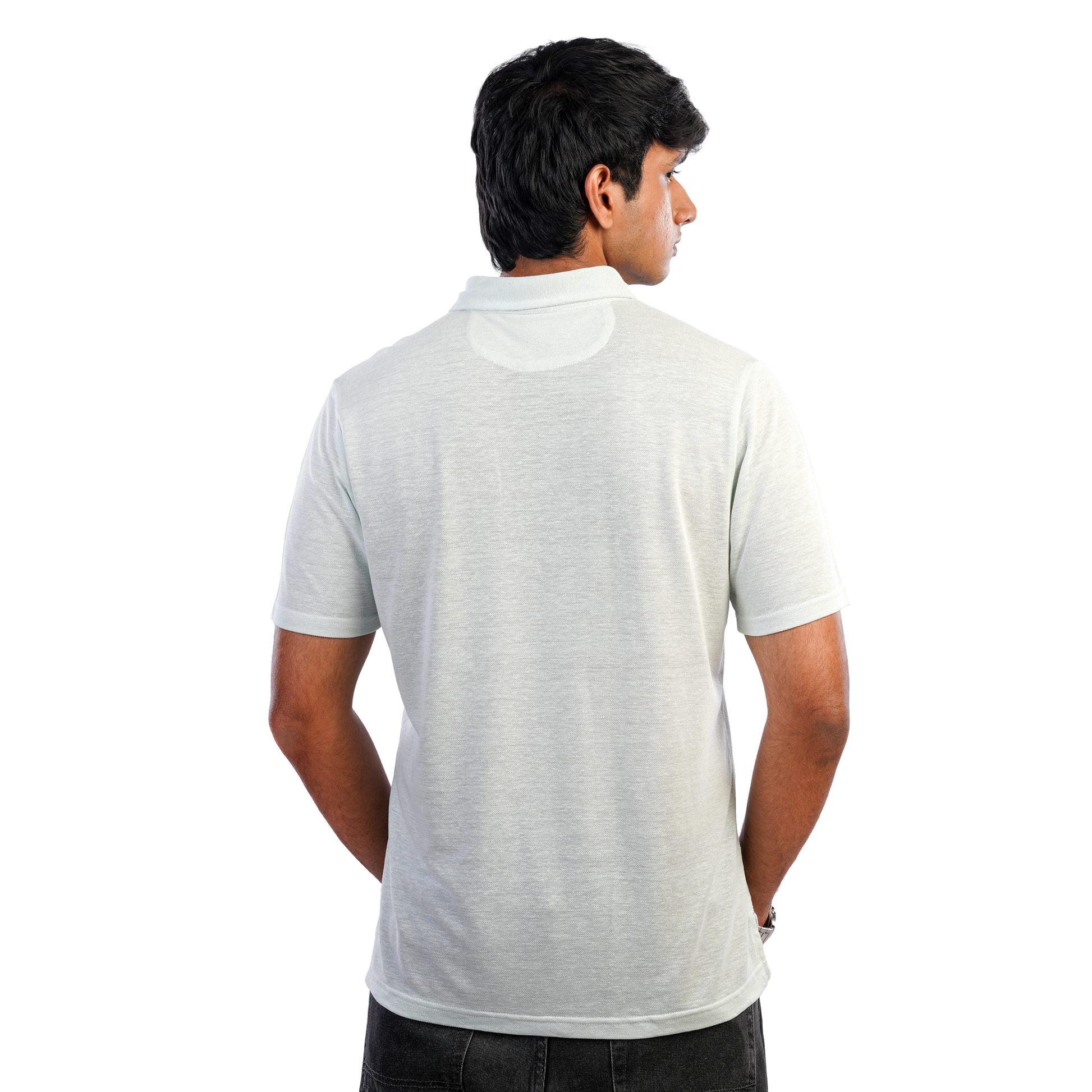 DUGAZI Sea Green Polo Shirt Men's Lifestyle Model