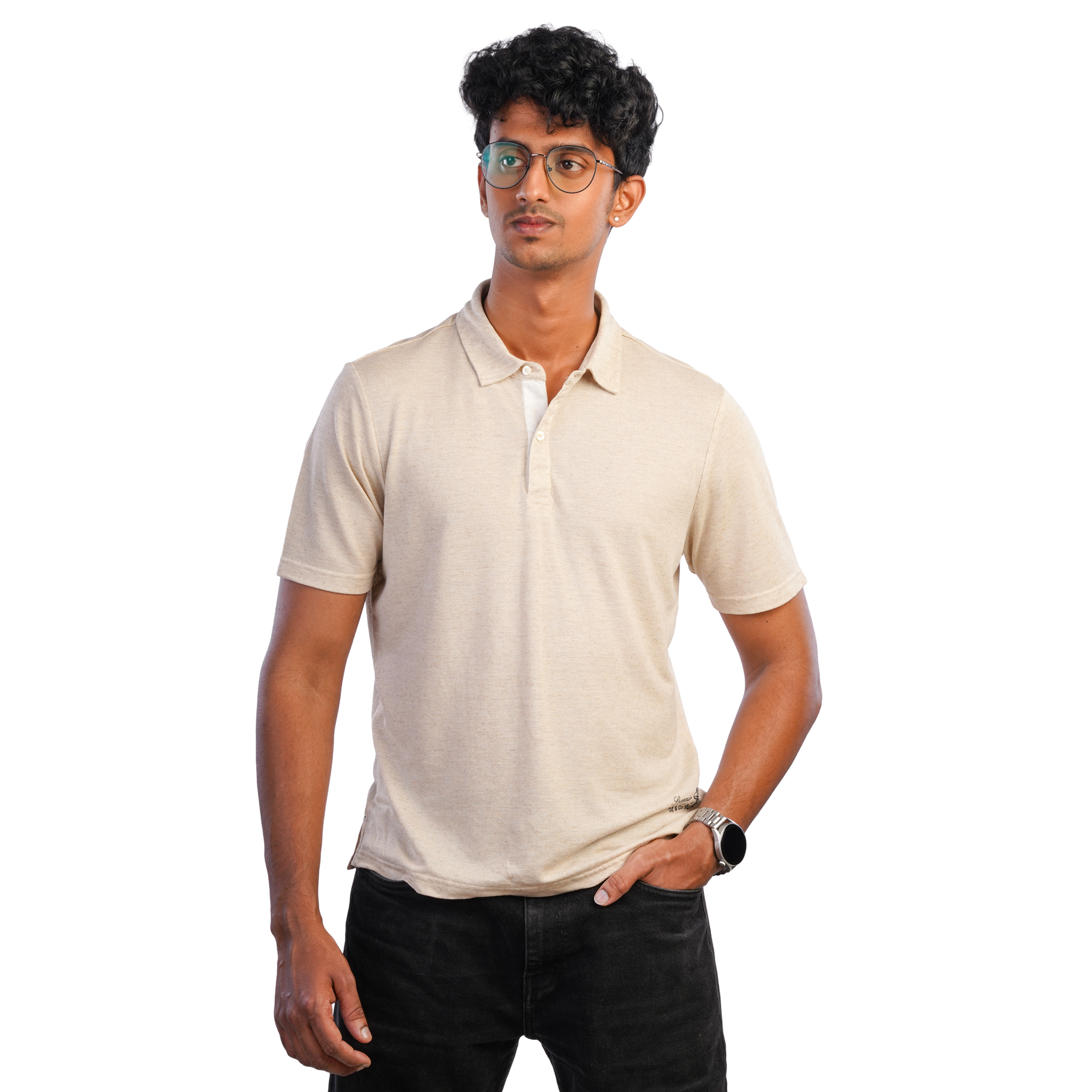 DZ Cotton Linen Pique Polo Short Sleeve Shirt