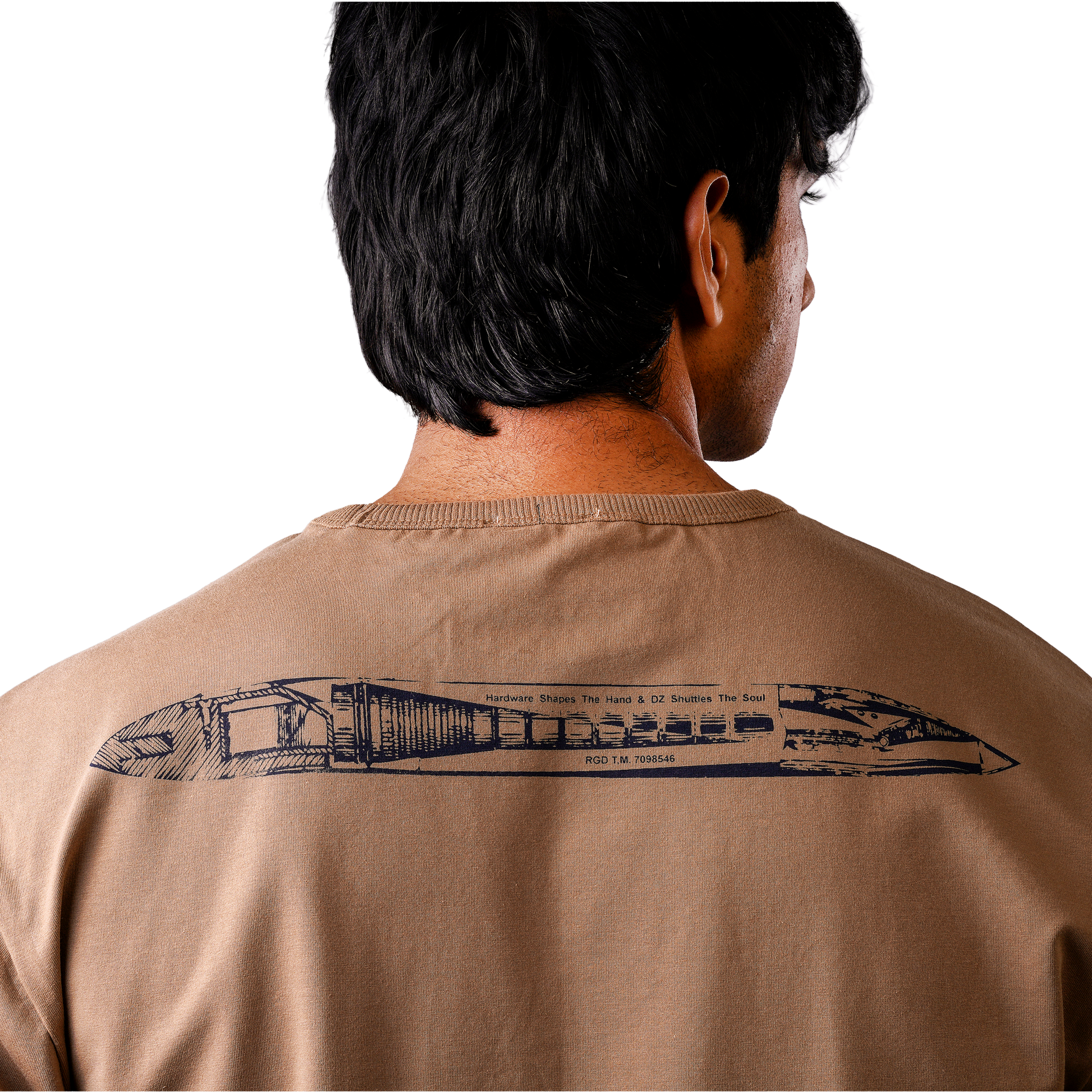 DUGAZI Statement Tee Khaki Casual Wear Detail