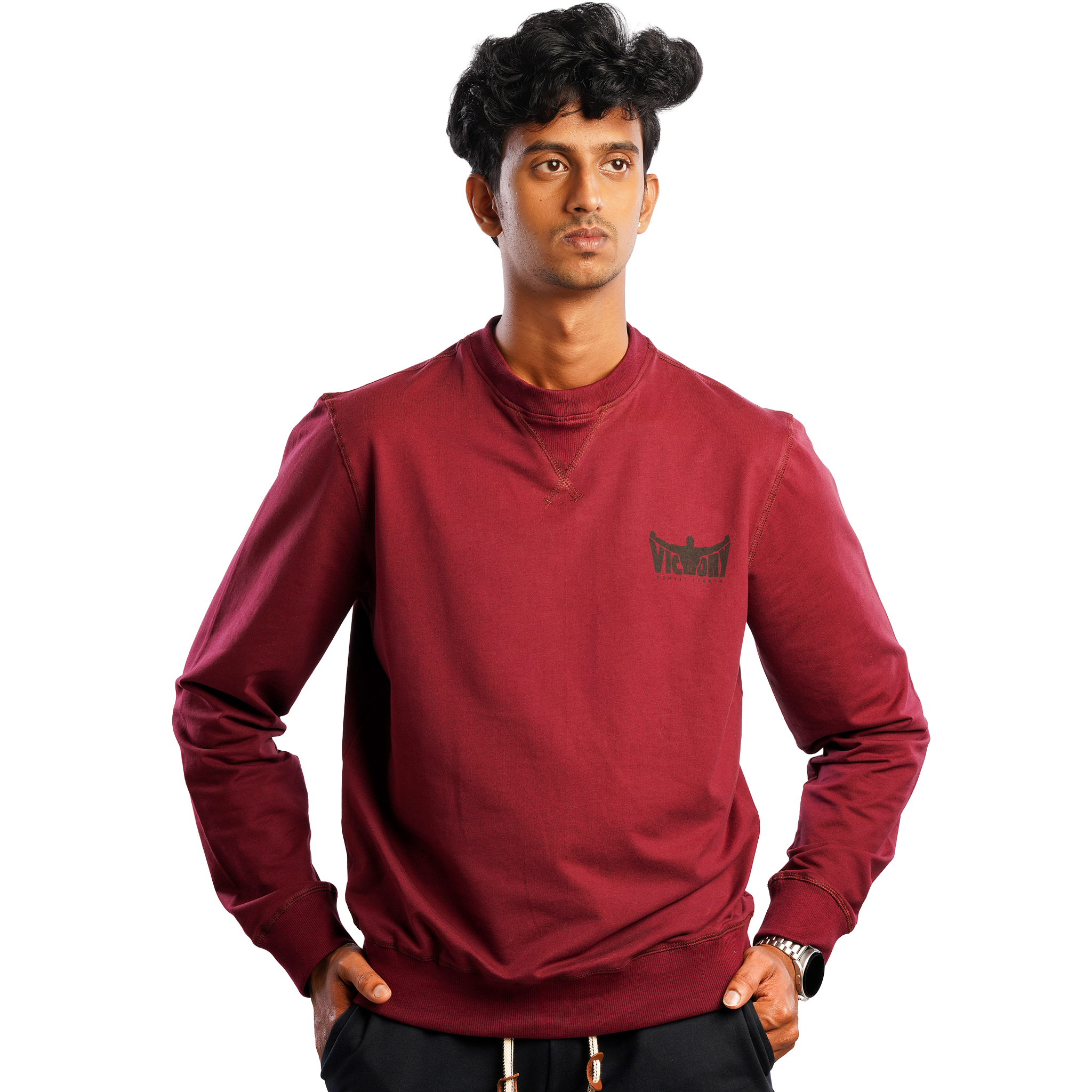 DZ French terry Back Print Long Sleeve Sweatshirt