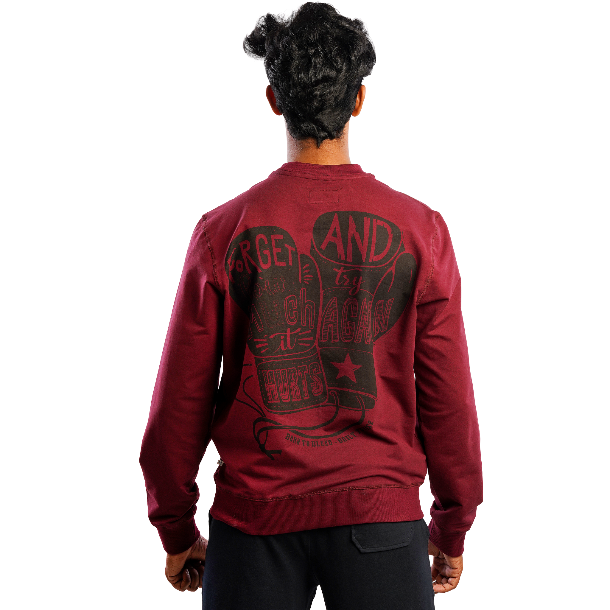 DZ French terry Back Print Long Sleeve Sweatshirt