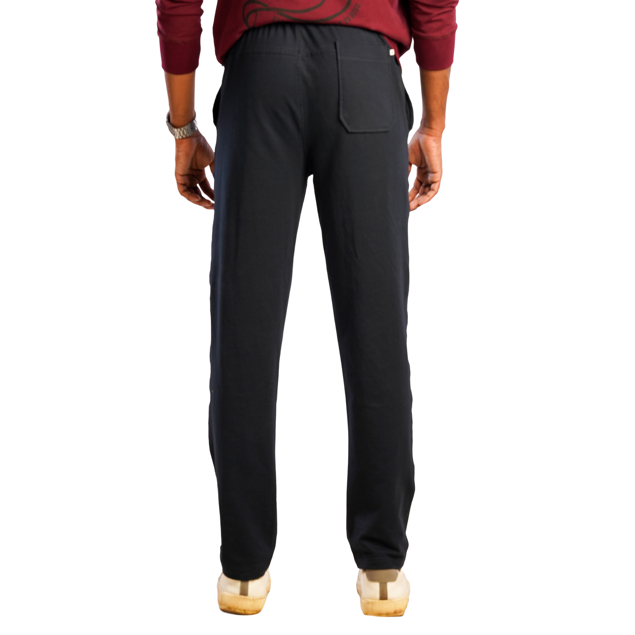 DZ French terry   Leisure Pants With Pure Leather Accessories