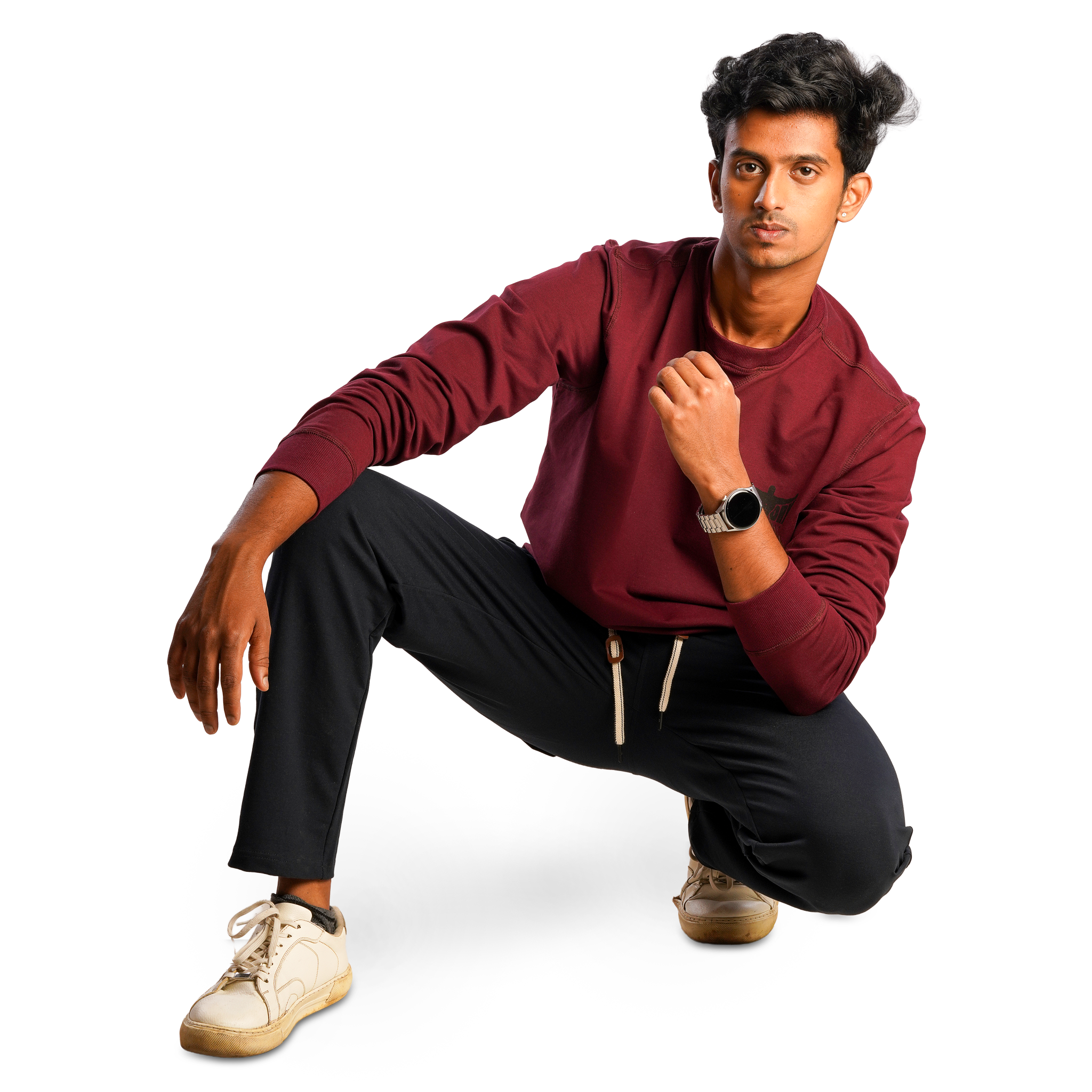 DZ French terry   Leisure Pants With Pure Leather Accessories