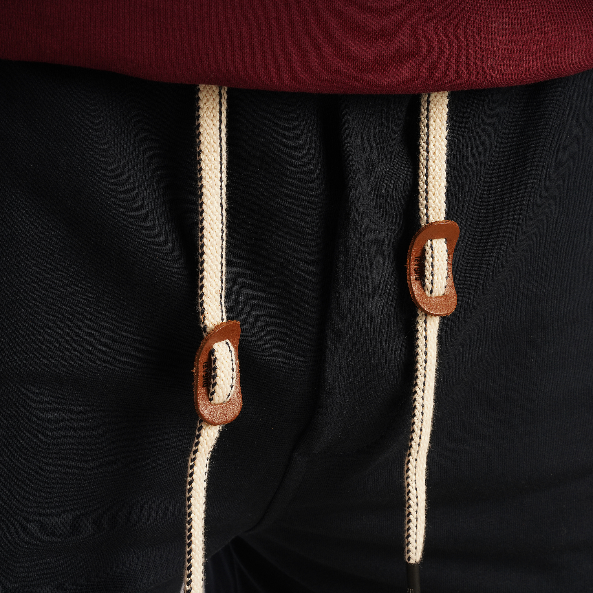 DZ French terry   Leisure Pants With Pure Leather Accessories