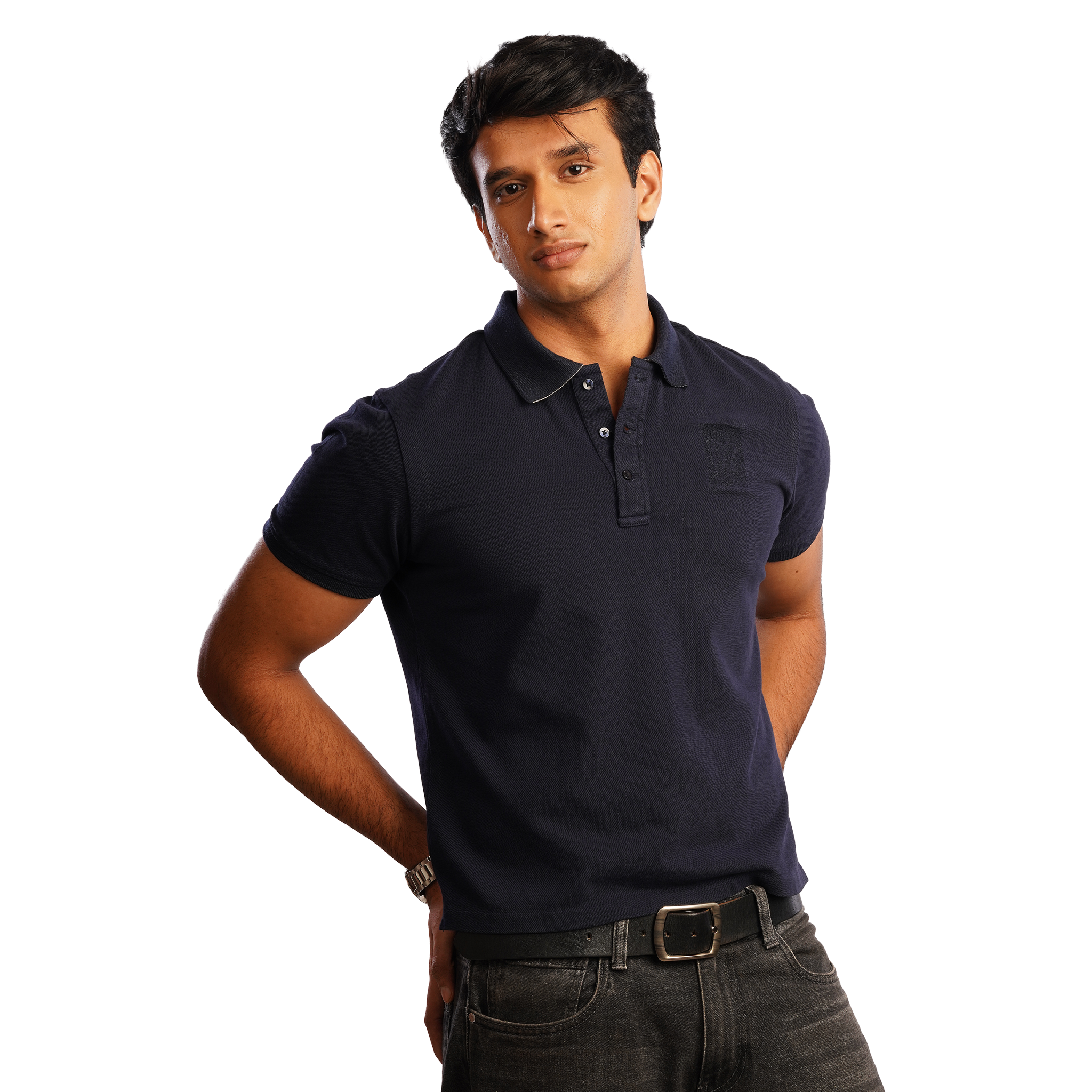 DZ Chest Embroidery Pique Polo Short Sleeve Shirt