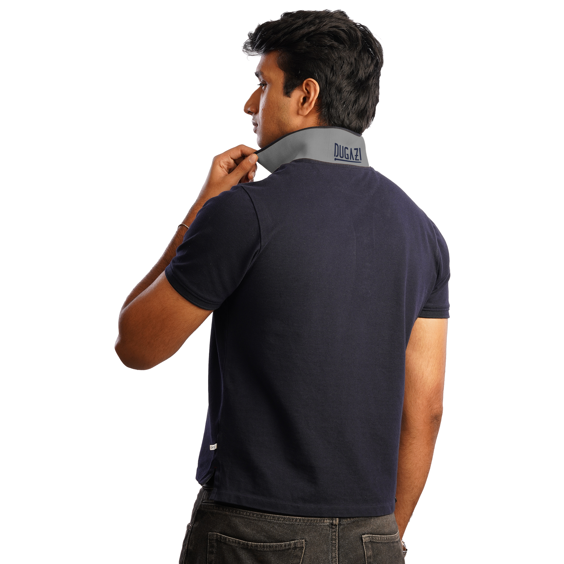 DUGAZI Crest Polo Royal Navy Men's Style
