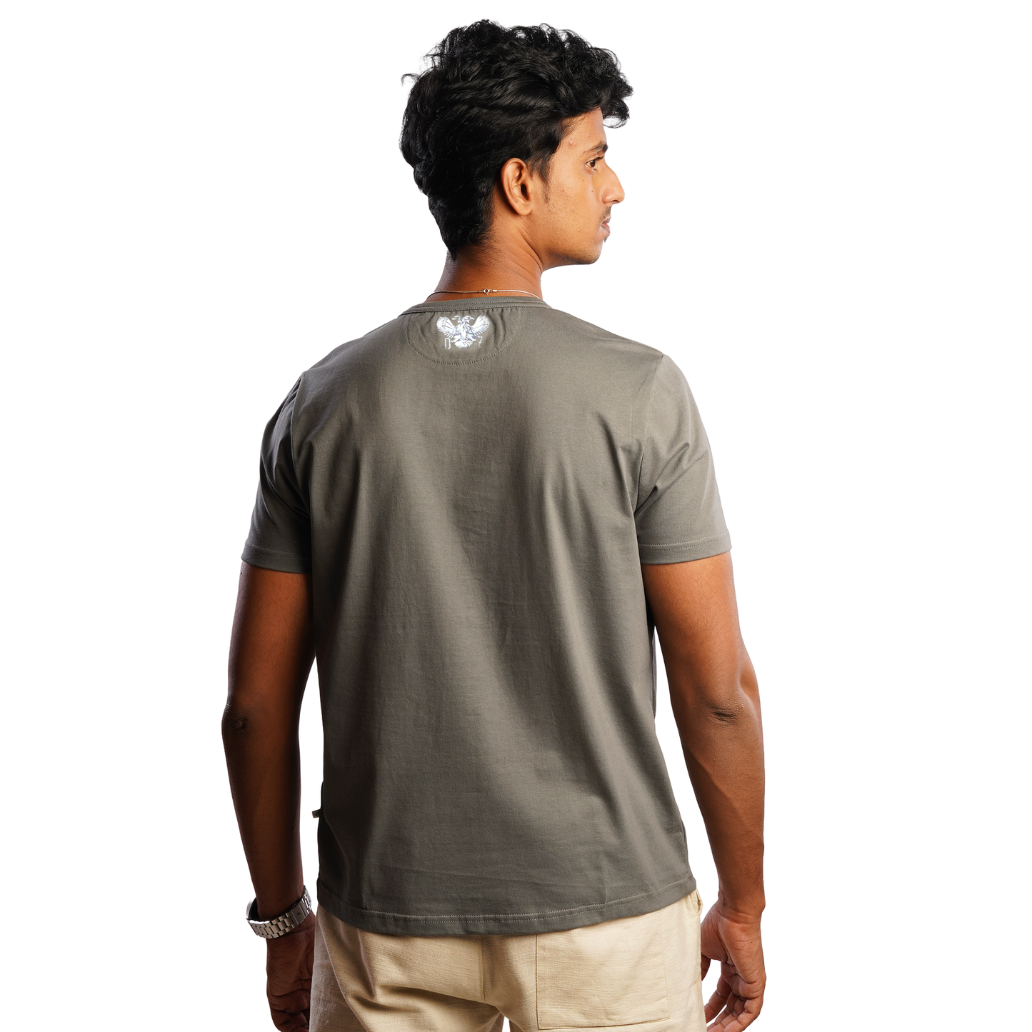 DUGAZI Steel Grey T-Shirt Men's Casual Wear Detail