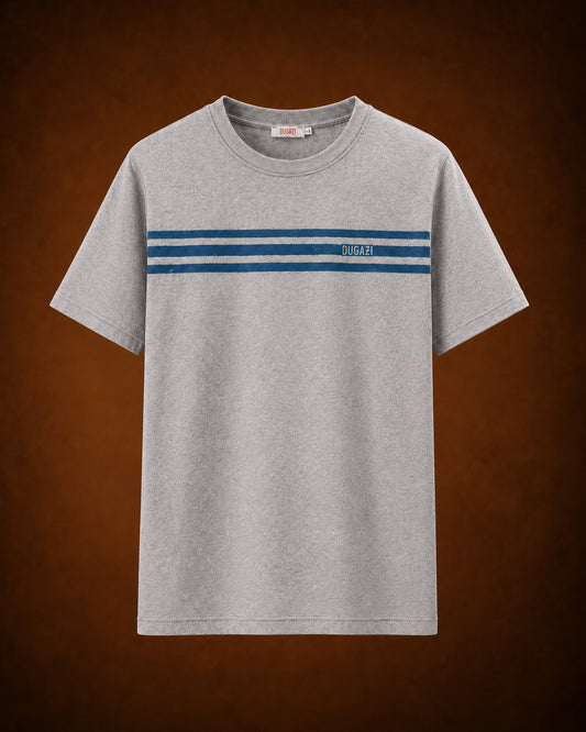 The Chest Stamp Tee — Grey Melange