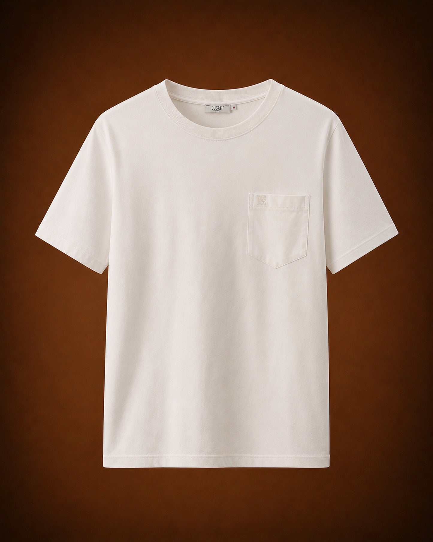 DUGAZI The Side Note Tee Moon White 180 GSM Cotton Front View